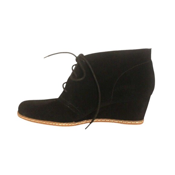 Franco Sarto Wedge Boots Booties Black Suede Lace Up Women’s Size 8.5 - Picture 8 of 12